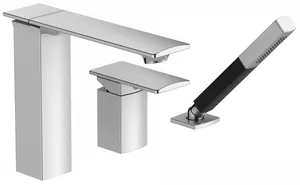 Смеситель Jacob Delafon E14774-CP на борт ванны, трехсекционный, с ручным душем