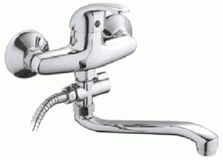 Смеситель Ledeme Н29-В настенный, для ванны и душа, с душевой лейкой, хром L2129-B