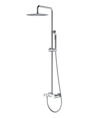 Душевая система Boheme 128-CRCR настенная, с изливом, верхний/ручной душ, хром