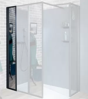 Душевое ограждение Jacob Delafon 400х2000 стекл.зеркальн./профиль черный E94WS40-MZ