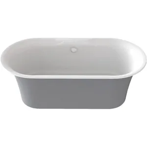 Ванна из литьевого мрамора BAS 170х80х61 отдельностоящая, серая