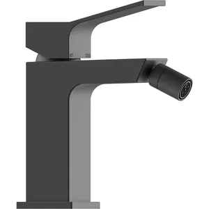 Смеситель для биде Bossini 86 мм,однозахватный,фикс. излив, с д/кл.,черн. мат.Z00708.073