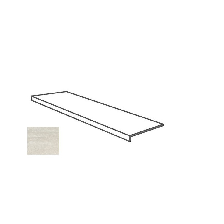 Impronta italgraniti Dorset DR01S5A Gradone Assemblato Angolare SX Bianco Cross Cut 30x120 матовая