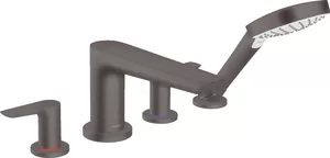 Смеситель Hansgrohe 71748340 на борт ванны на 4 отверстия, внешняя часть, шлиф. черный хром