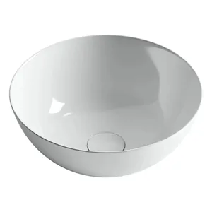Раковина накладная Ceramicanova 358х358х155 круглая, без перелива, цвет: белый CN6002