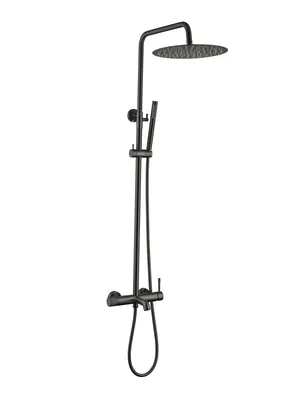 Душевая система Boheme 468-SGM настенная, однозахватная, верхний/ручной душ, графит глянц