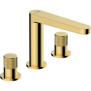 Смеситель WasserKRAFT 7635 для раковины, встраиваемый, двухзахватный, глянцевое золото