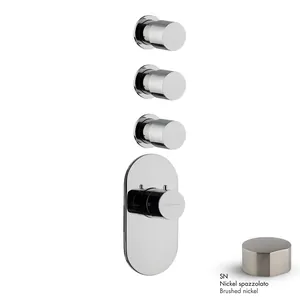 Смеситель для душа FIMA Carlo Frattini встраиваемый, 3 источника, никель браш. F3253X3SN