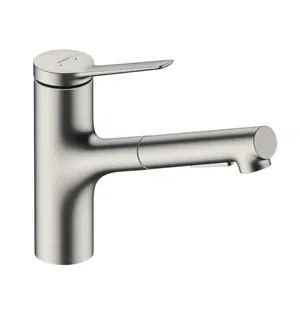 Смеситель Hansgrohe M33 2jet для кухни 150мм с вытяжным душем, sBox lite, под сталь 74803800