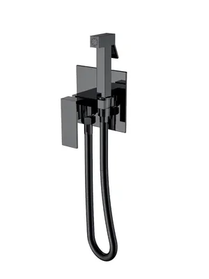 Смеситель Boheme 477-SGM с гигиеническим душем,встраиваемый,однозахв,с держателем,графит глянц