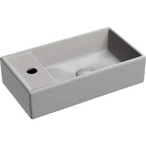 Раковина подвесная Ceramicanova 407х217х100 чаша справа, антрацит матовый CN6051RMH