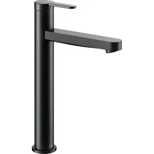 Смеситель для раковины Keuco 215 мм,однозахватный,фикс. излив,черный мат. 59510373100