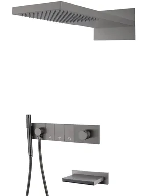 Душевая система Boheme 132-2-GM встраиваемая, излив, верхний/ручной душ, графит