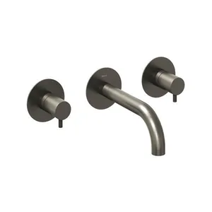 Смеситель для умывальника Ravak X070313 на 3 отверстия, настенный, графит