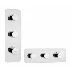 Смеситель для душа Bossini Z031204.030 термостат, встраиваемый, на 2-4 выхода, внеш. часть, хром