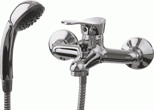 Смеситель Ledeme Н14 настенный, для ванны и душа, однозахватный, с душевой лейкой, хром L3014