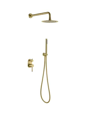 Душевая система Boheme 464-MG встраиваемая, однозахватная, верхний/ручной душ, золото матовое