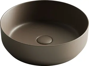 Раковина накладная Ceramicanova 390х390х120 круглая, цвет: темно-коричневый мат. CN6022MDB