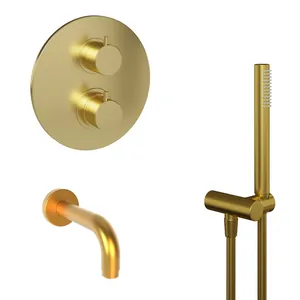 Душевая система Paini для ванны/душа, с термостатом, ручн. душ, золото браш. 78PJSET26911THBATH