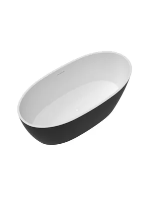 Ванна акриловая отдельностоящая toHit 1700х760х580, черный матовый, овальная, TH08-041705