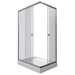 Душевой уголок Triton -Хром (120х80) низкий поддон, стекло 4 мм прозрачное/профиль хром DK290