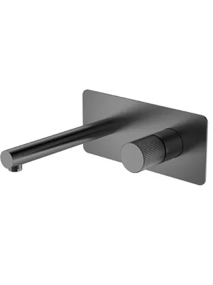 Смеситель Boheme 125-GM.3 для раковины, встраиваемый, однозахватный, ручка:linea, графит