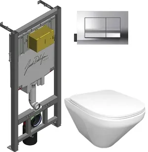 Инсталляция Jacob Delafon E29025 кноп.хром +унитаз , сиденье тонкое микролифт E21773RU-00