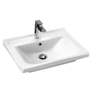 Раковина Aquaton Миранда 60 1WH302421 600x190x435 мм. перелив, отверстие под смеситель, белая