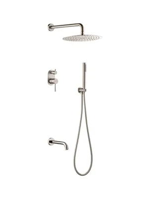 Душевая система Boheme 464-2-NB встраиваемая,верхний/ручной душ, с изливом, никель браш