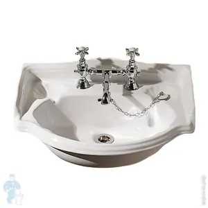 Раковина подвесная Devon&Devon IBLPOXF(2FORI) 540х380х260 с 2 отверстиями под смеситель