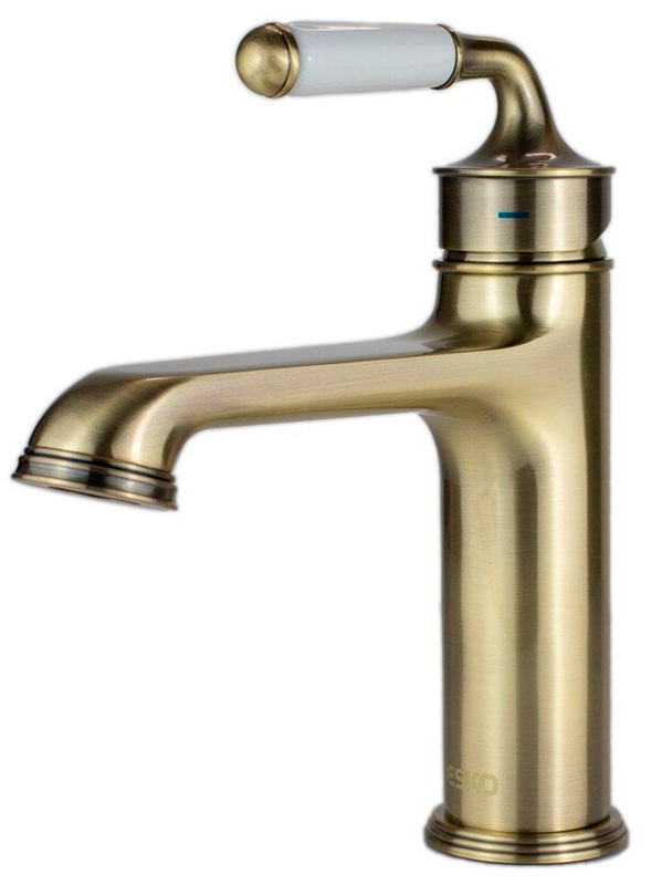 Смеситель для умывальника ESKO PG 26 однозахватный, донный клапан, цвет: бронза сатин