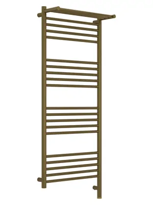 СУНЕРЖА с полкой Полотенцесушитель 1200х500 состаренная бронза МЭМ правый 05-6007-1250