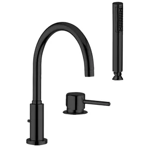 Смеситель на борт ванны Giulini F6565BDNO на 3 отверстия, однозахватный, черный матовый