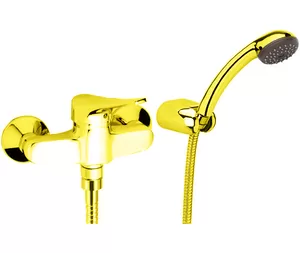 Смеситель для душа Daniel R6611ADO однозахватный, с душевым набором, золото