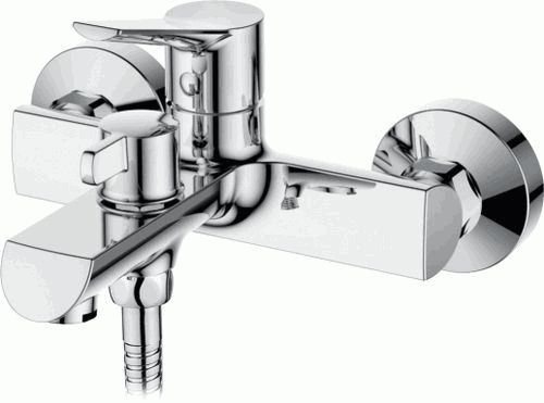Смеситель Ledeme Н69 настенный, для ванны и душа, с душевой лейкой, однозахватный, хром L3269