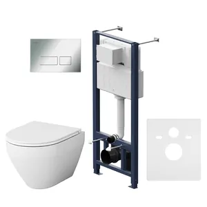 Комплект инсталляции AM.PM клавиша Pro S глянц.хром + унитаз Spirit 2.0 FlashClean сиденье микролифт IS47051.701700