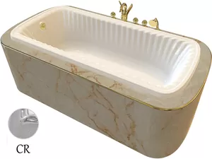 Ванна MIGLIORE 174x83 podium встраиваемая в подиум, фурнитура хром 24329