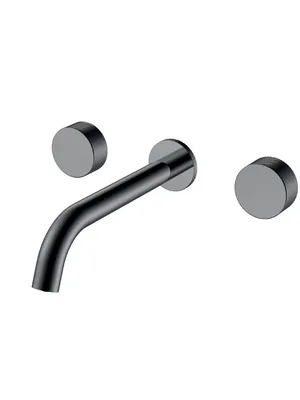Смеситель Boheme 152-2-SGM.4 для раковины, встраиваемый, двухзахватный,ручки:spirale,графит гл