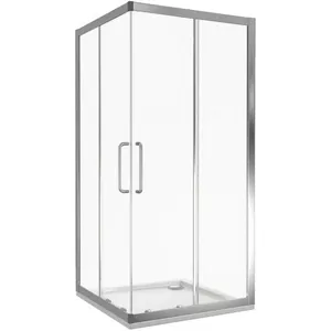 Уголок душевой GOOD DOOR BAS CR-90-C-CH 900х900х1850 стекло прозр,профиль хром, откатн. двери