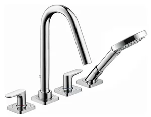 Смеситель Axor 34454000 на борт ванны на 4 отверстия на плитку, ручной душ