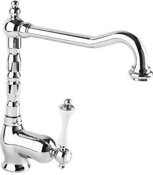 Смеситель CEZARES -LLM2-01-Bi для кухни, однорычажный, хром/ручка белая