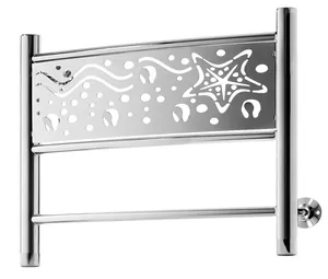 Полотенцесушитель Флагман "" 400х600 нерж. сталь, изогнутая, ниж. под. с крючками