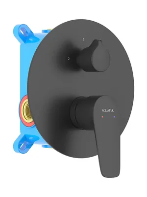 Смеситель для ванны/душа Aquatek AQ1146MB встраиваемый, 2 режима, однозахватный, черный мат