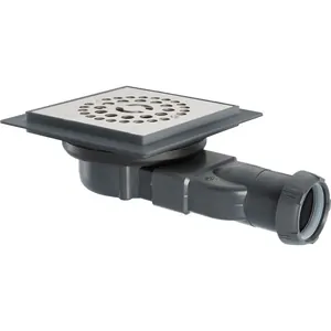 Трап душевой WIRQUIN COMPACT с силик. мембраной, D90, 115х115 мм, мат.решетка нерж.сталь