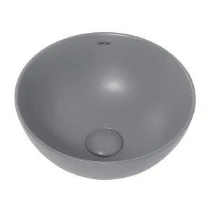Раковина накладная ABBER d320 без отв. под смеситель и перелив,серый мат. AC2106MG