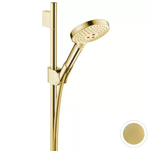 Душевой набор Axor 27987990 (штанга, шланг, лейка 3 типа струи) полир. золото