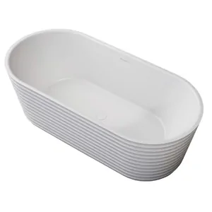 Ванна из искусственного камня Abber (1700x800) отдельностоящая, слив-пер, белая мат AS9650