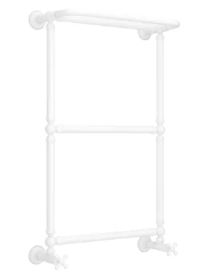 СУНЕРЖА 1386 Полотенцесушитель 860х500 белый, с полкой, нижнее подкл. 12-0281-8650