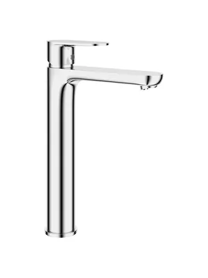 Смеситель для раковины Aqueduto BAS0300 однозахватный, высокий излив 219мм, цвет: хром