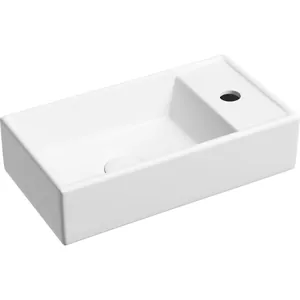 Раковина подвесная Ceramicanova 407х217х100 чаша слева,от. под смес.,белый матовый CN6051LMW